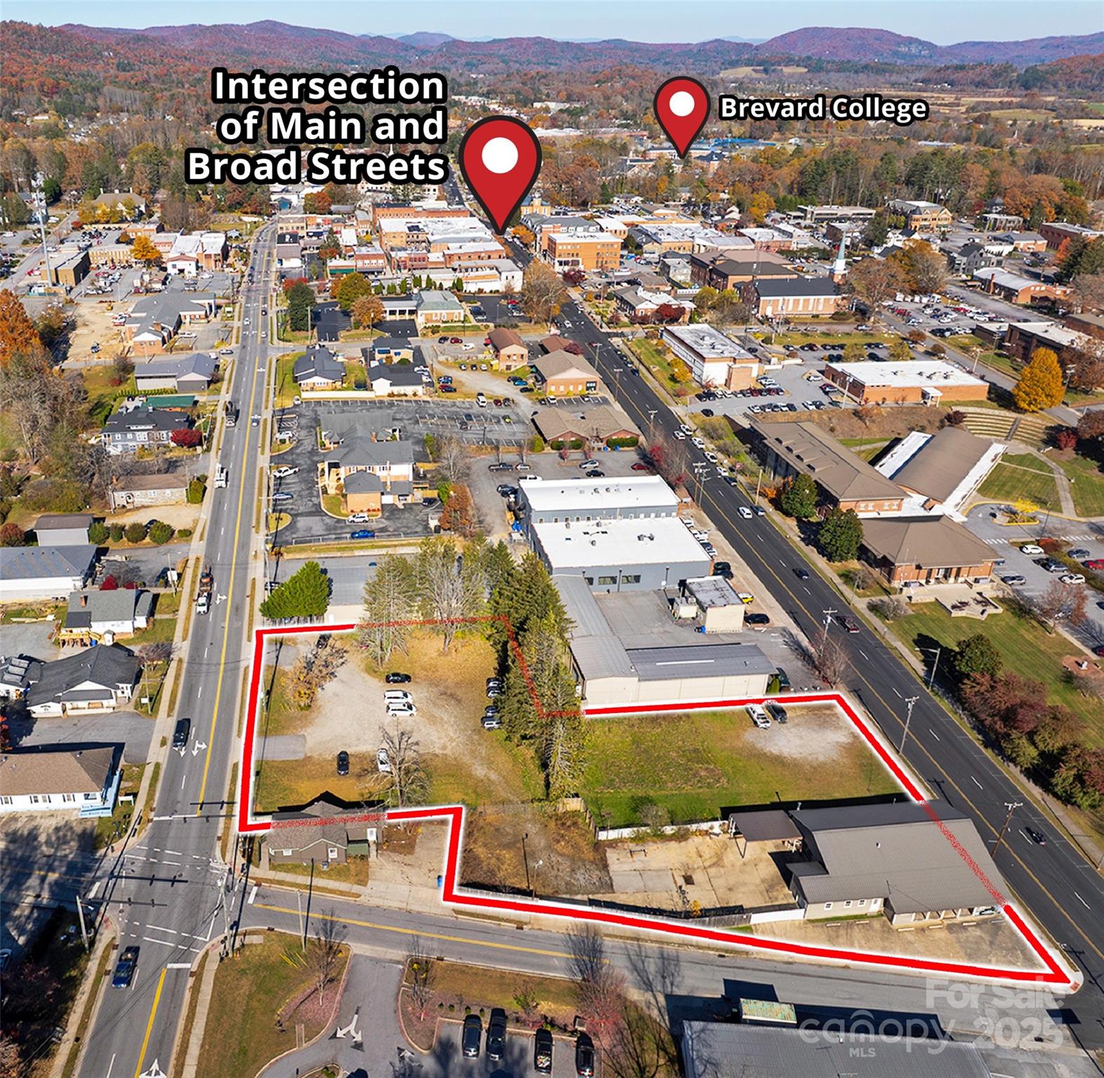 280 South Broad Street Brevard, NC 28712 - Photo 2 of 20 an aerial view of a city