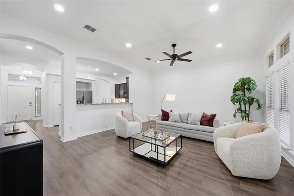 a living room with furniture