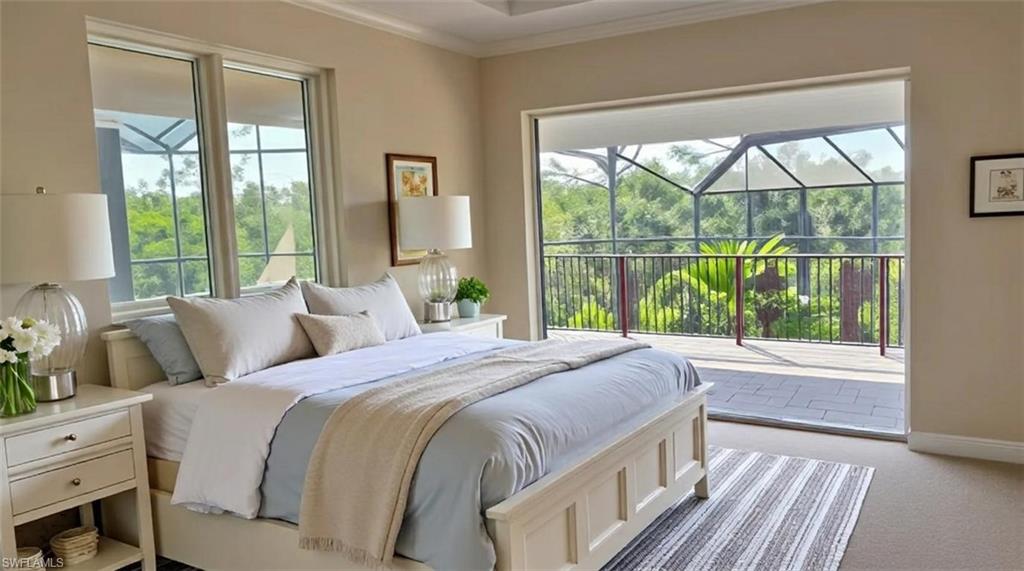 1269 Pocantico Lane Naples, FL 34110 - Photo 21 of 45 a bedroom with a bed and a large window