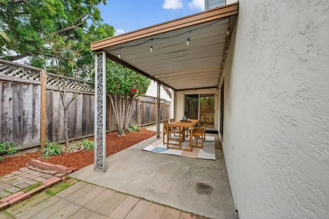 a view of outdoor space with seating