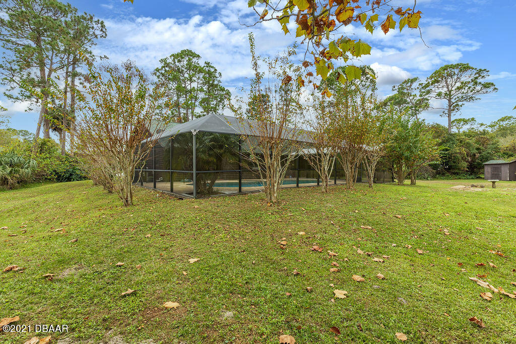 114 Pine Creek Court Ormond Beach, FL 32174 - Photo 39 of 41 a backyard of a house with lots of green space and fountain