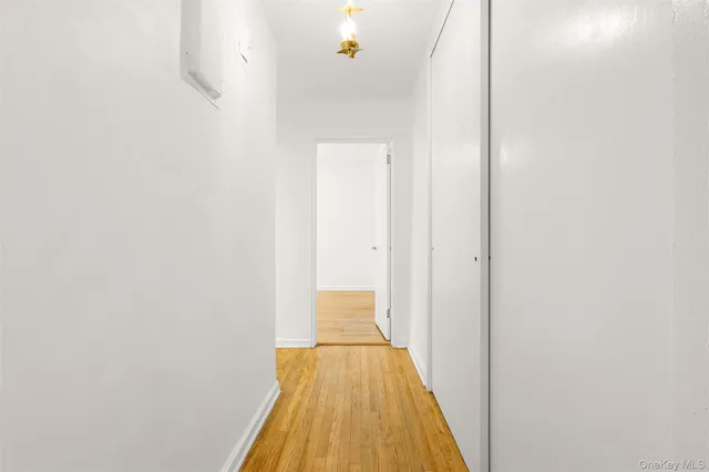 a view of a bathroom with wooden floor