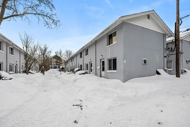 a view of large white house