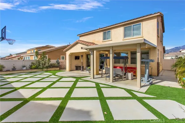 a view of an outdoor space and swimming pool