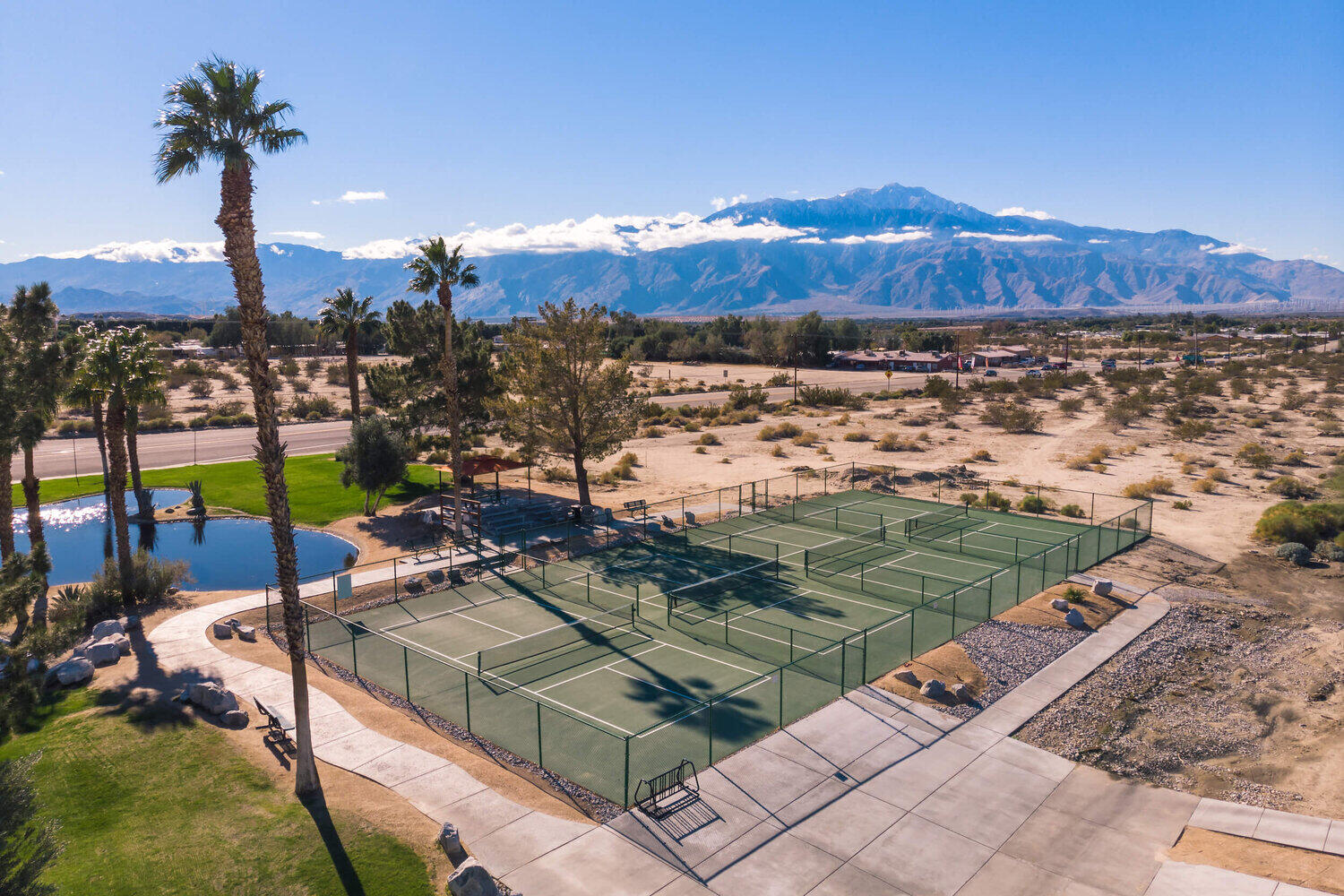 70200 Dillon Road, Unit 169 Desert Hot Springs, CA 92241 - Photo 25 of 25 a view of a backyard with a ocean view