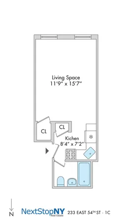 $2,995 | 233 East 54th Street, Unit 1C | Midtown East