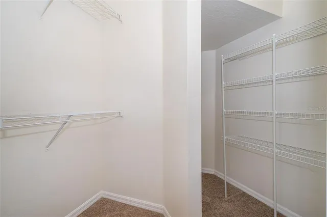 a view of an empty walk in closet