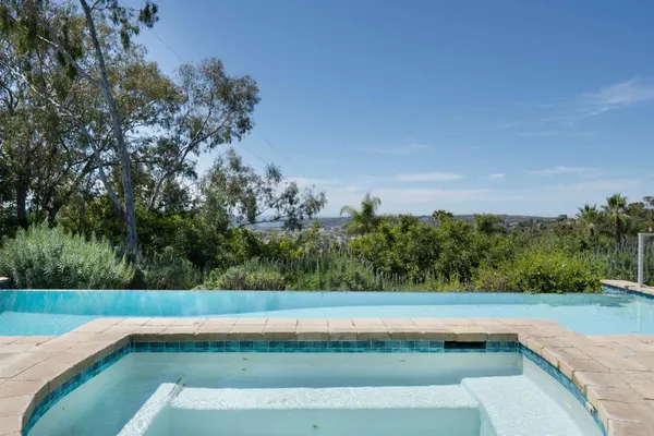 a view of a yard with large trees
