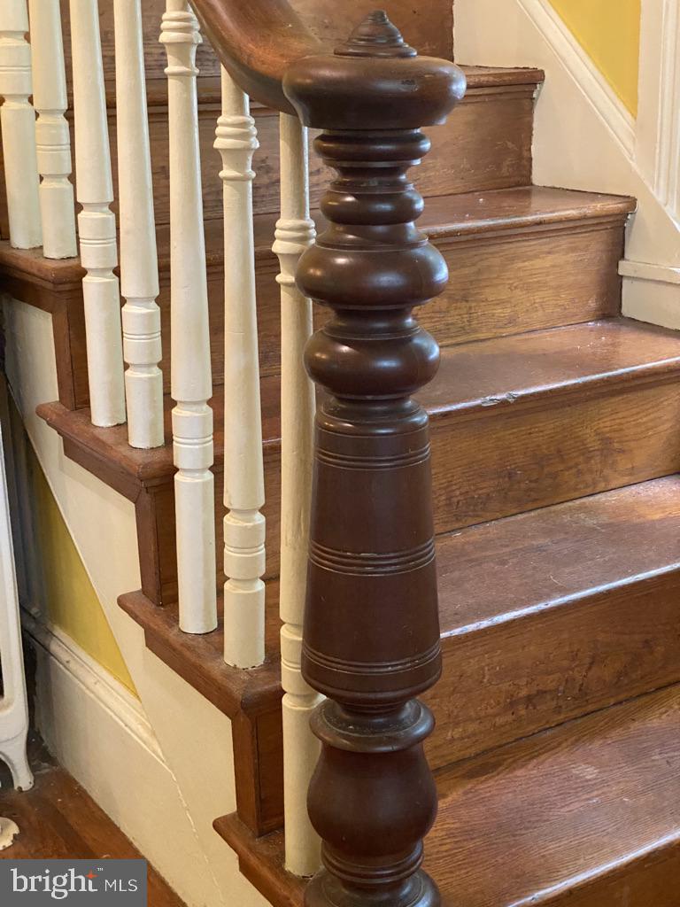 622 Rock Spring Road Bel Air, MD 21014 - Photo 8 of 37 Turned Victorian newel post at foot of stairway