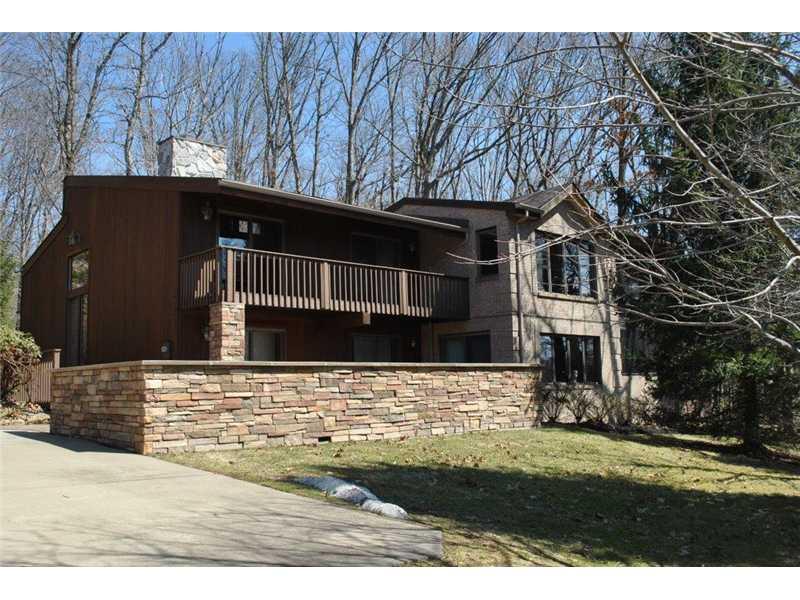 143 Whitestown Road Harmony, PA 16037 - Photo 3 of 16 Exterior Front. Stone, Brick and Cedar Exterior. Beautiful Views from the covered Deck