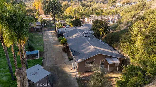 a view of a patio with a yard