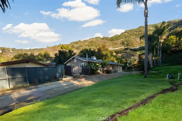 a view of a bench in the garden