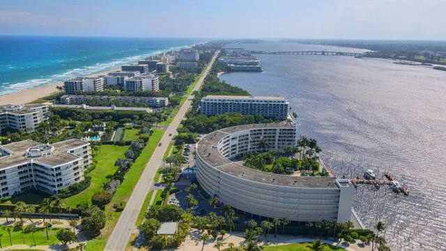 a view of a city and an ocean view