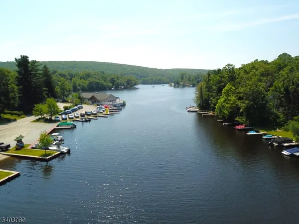 a view of a lake with a mountain view