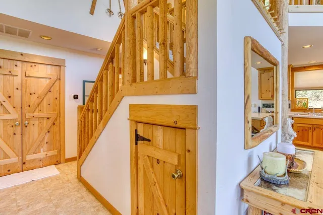 a view of hallway with stairs