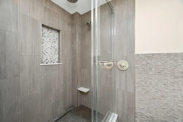 a bathroom with a shower