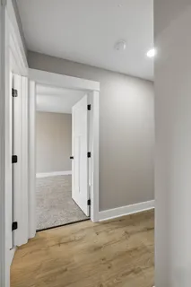 an empty room with fan