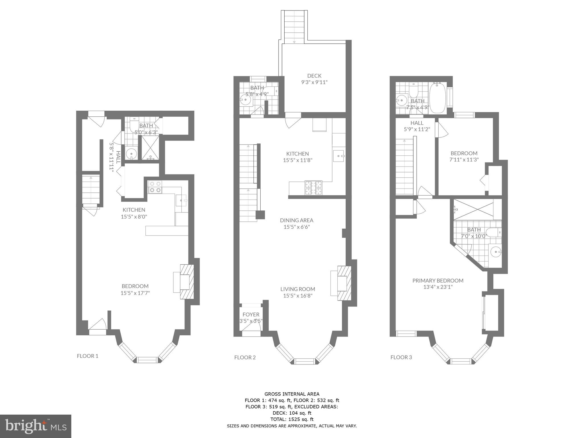 56 R Street Northwest Washington, DC 20001 - Photo 64 of 64 Floor Plans - 3 Beautiful Levels of living