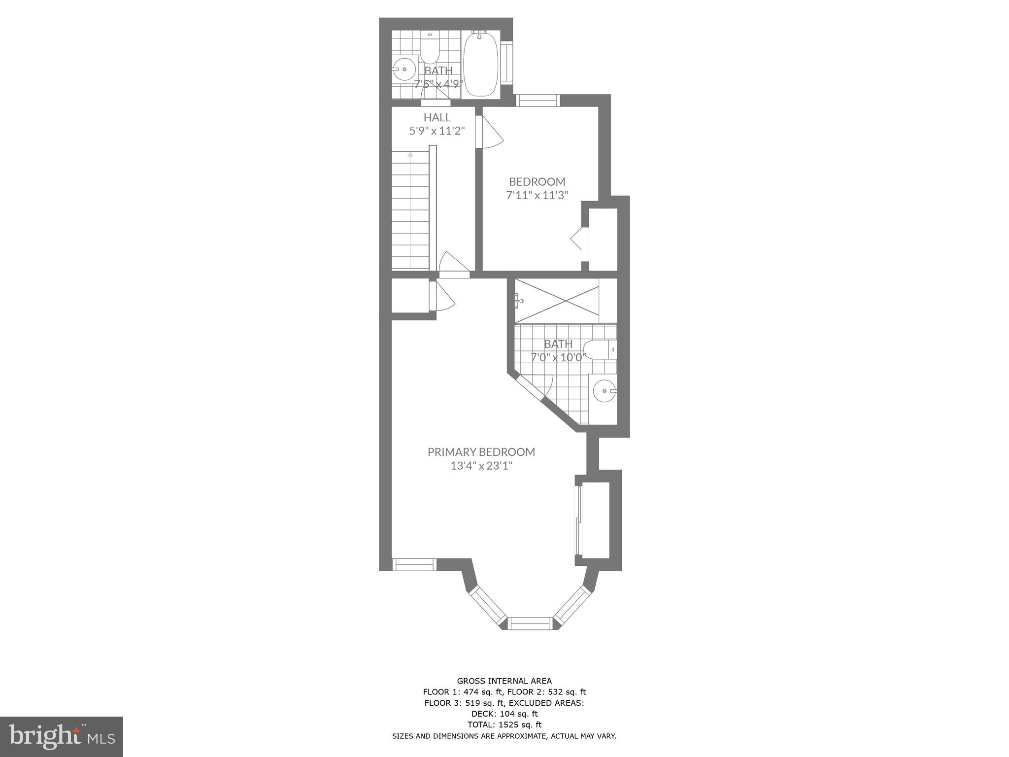 56 R Street Northwest Washington, DC 20001 - Photo 47 of 64 Upper Level w/ Primary BR & 2nd BR