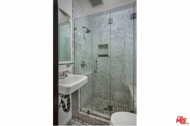 a view of a room that has a window