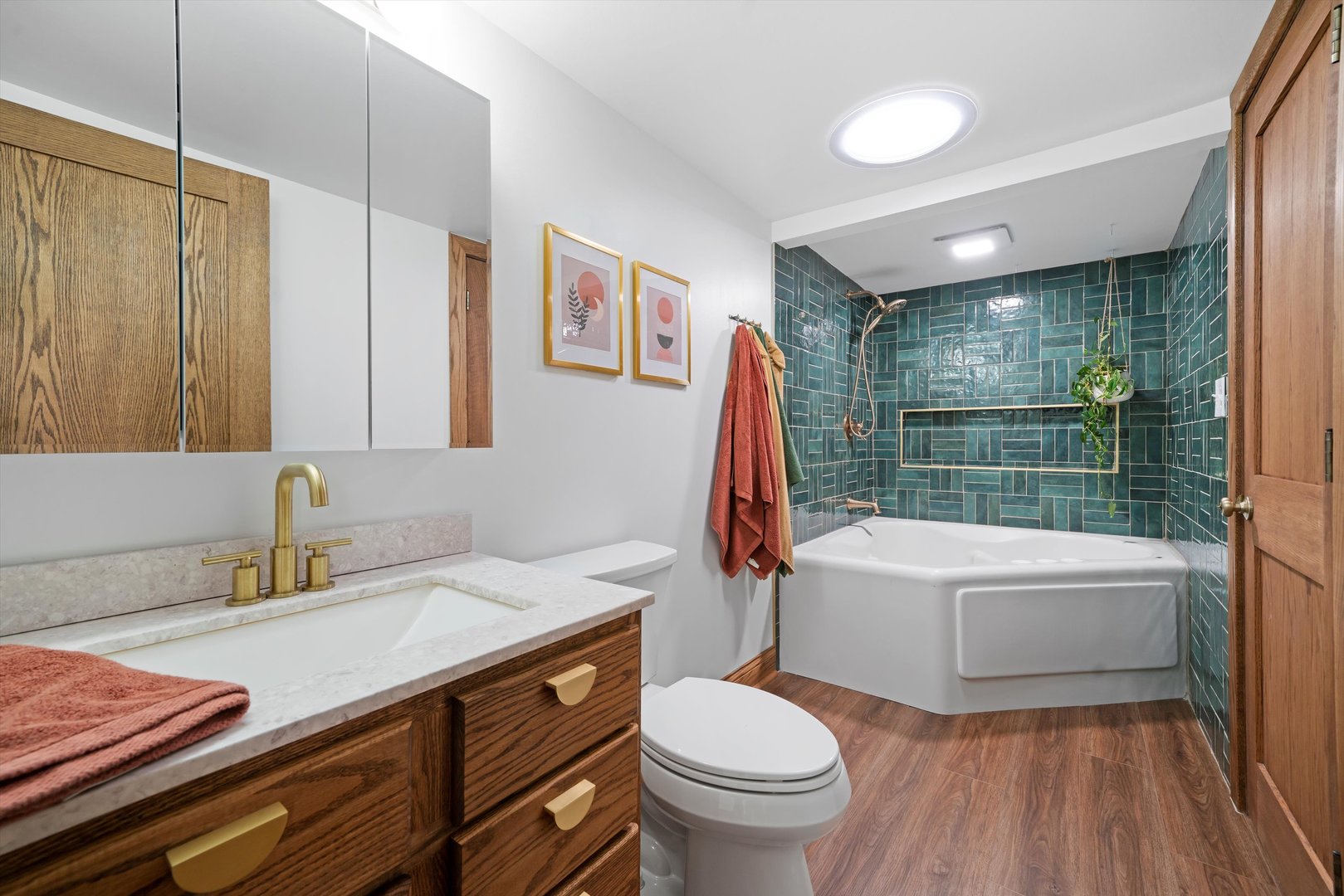 21204 South Pfeiffer Road Frankfort, IL 60423 - Photo 18 of 45 a bathroom with a sink a toilet and bathtub