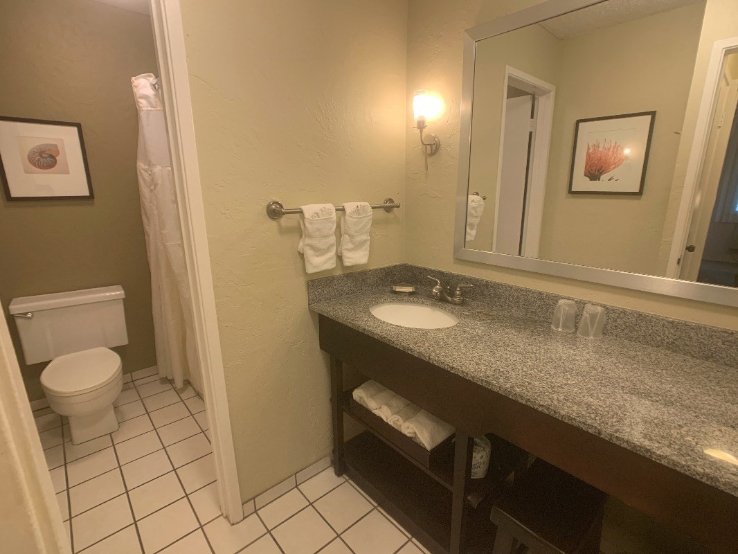 525 Aleka Loop, Unit D5 Kapaa, HI 96746 - Photo 5 of 11 a bathroom with a granite countertop sink and a mirror