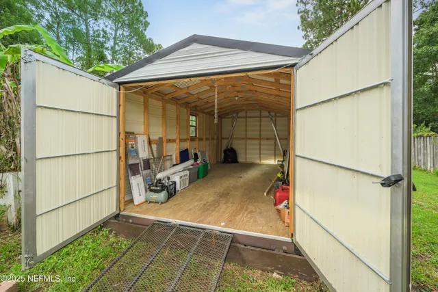 a room with storage and utility