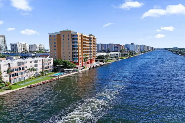 a view of a lake and a city