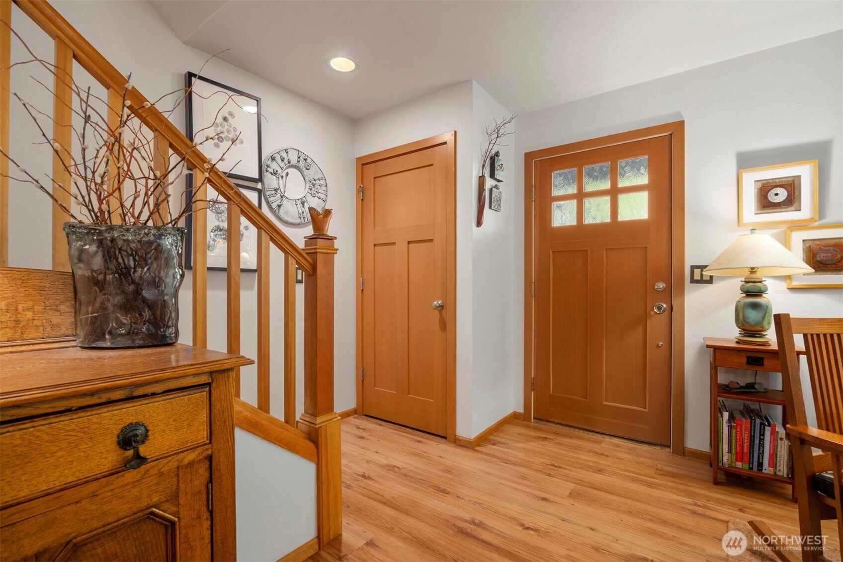 337 Sudden Valley Drive Bellingham, WA 98229 - Photo 7 of 40 a view of an entryway with wooden floor and stairs