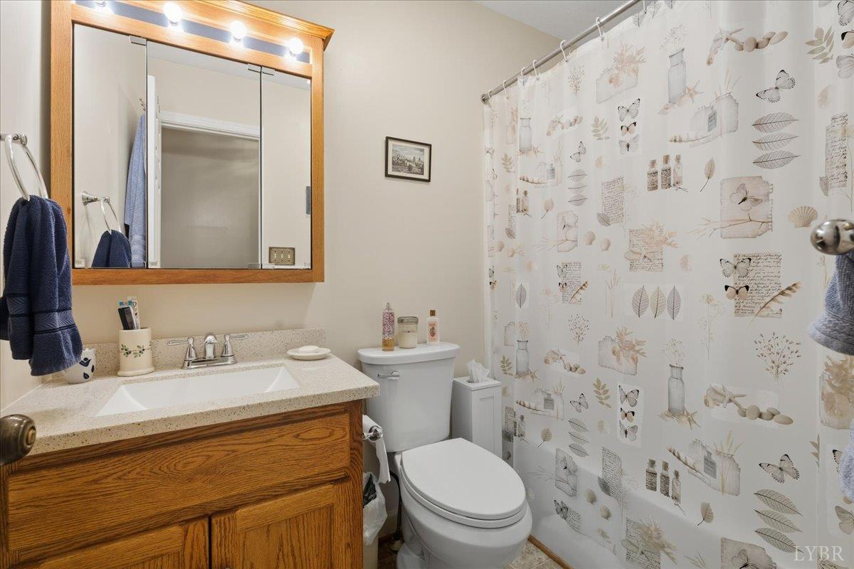 2121 Sunburst Road Evington, VA 24550 - Photo 13 of 41 a bathroom with a sink a toilet and a mirror