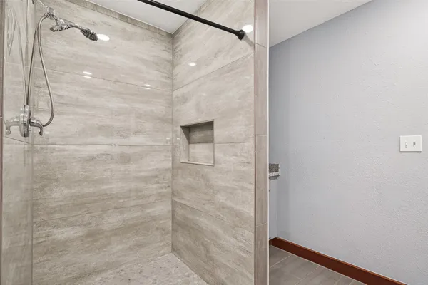 a bathroom with a shower