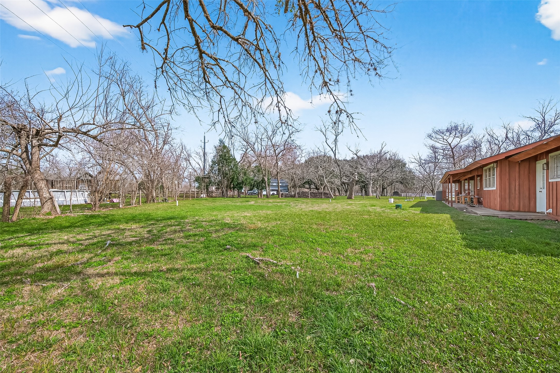 403 Wrangler Road Simonton, TX 77485 - Photo 29 of 33 a view of a backyard with large trees