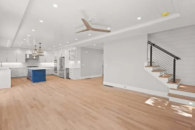a view of kitchen and windows