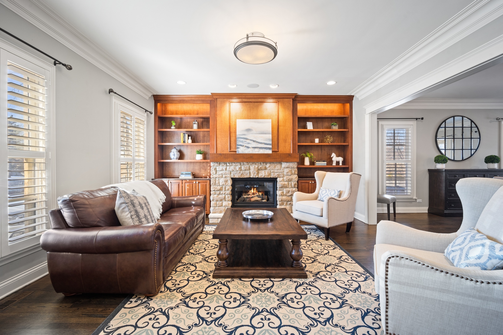 500 Deerfield Road Deerfield, IL 60015 - Photo 2 of 27 a living room with furniture and a fireplace
