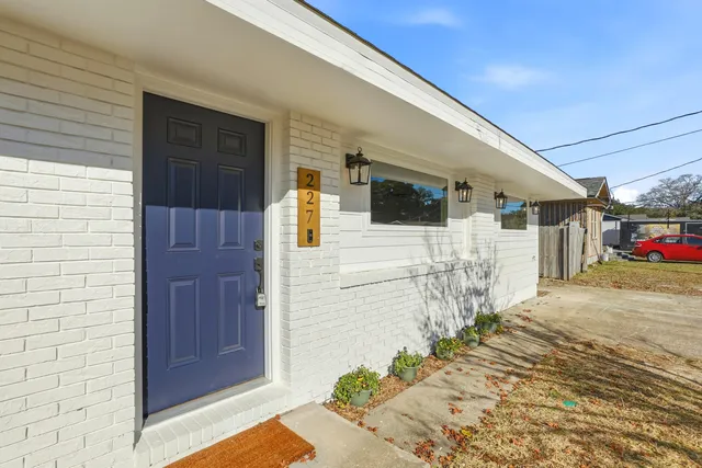 a view of a entryway door front of house