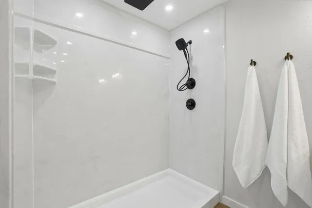 a bathroom with a shower