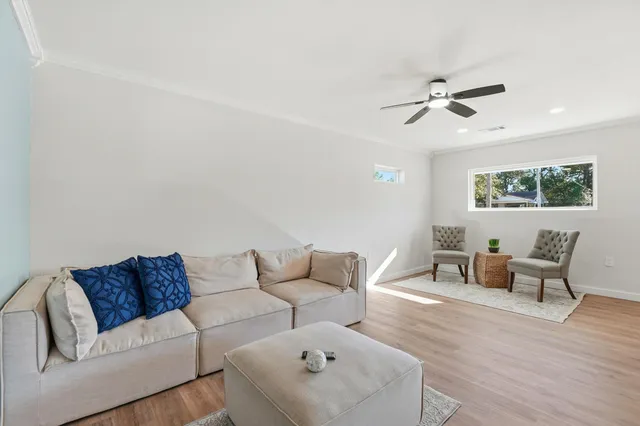 a living room with furniture