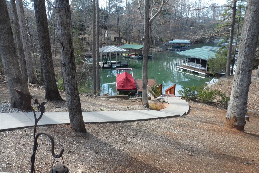 Walk way to boat dock.