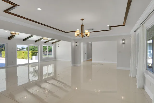a view of a livingroom with a chandelier