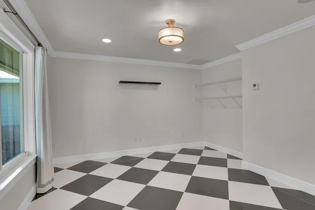 a view of a black and white checkered floor with a black white checkered floor