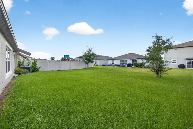 an aerial view of a pool
