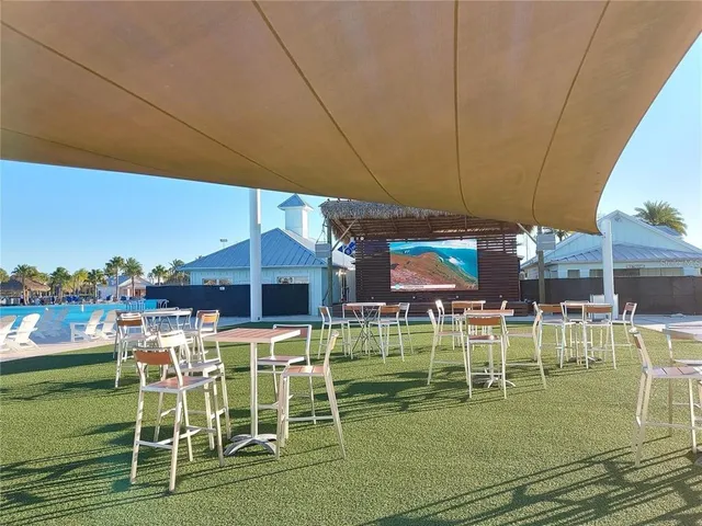 a view of a lake from a terrace