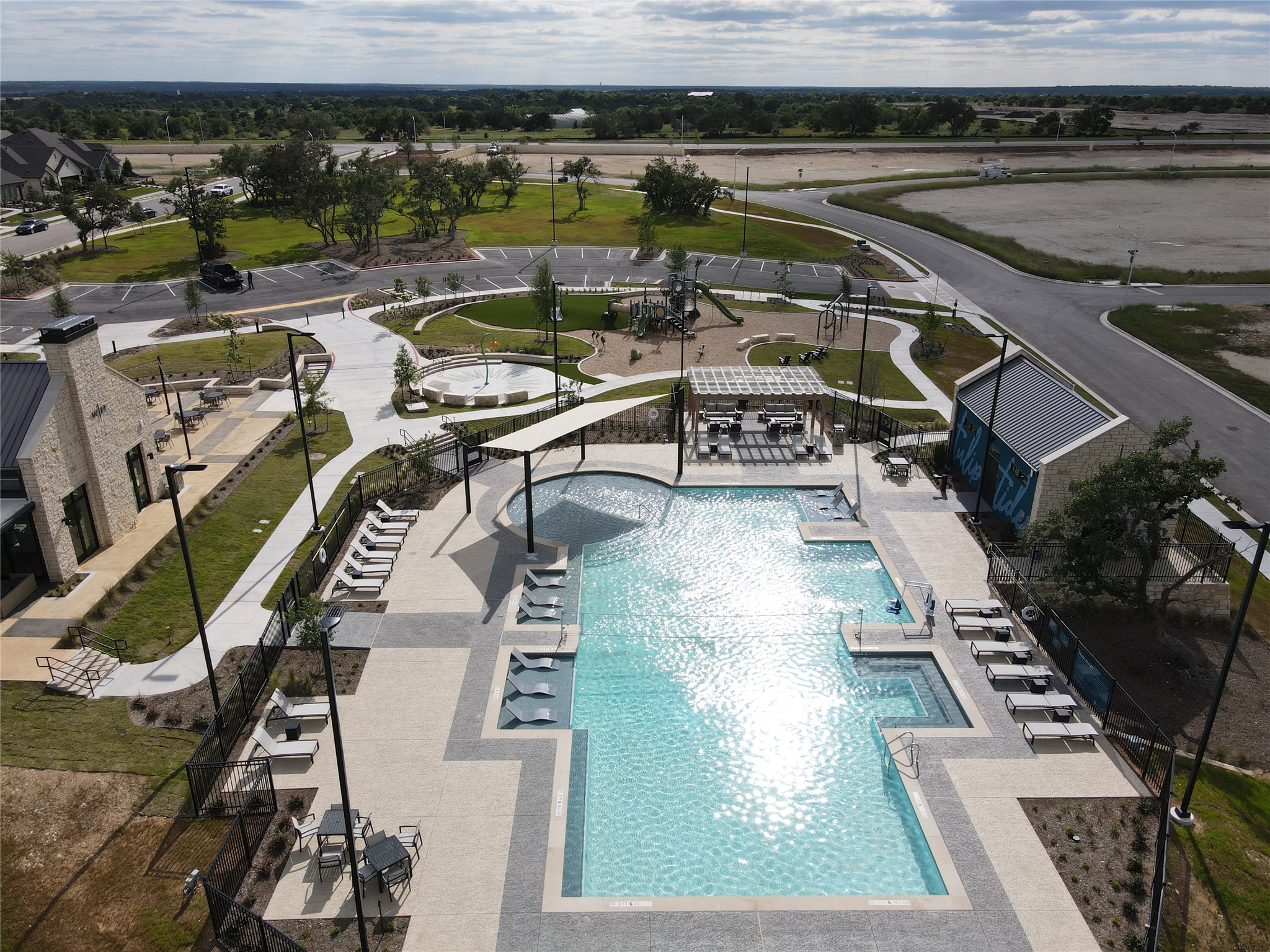 205 Blue Vervain Trail Georgetown, TX 78633 - Photo 19 of 27 an aerial view of a swimming pool with outdoor seating