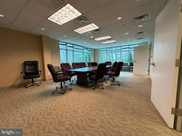 a workspace with furniture