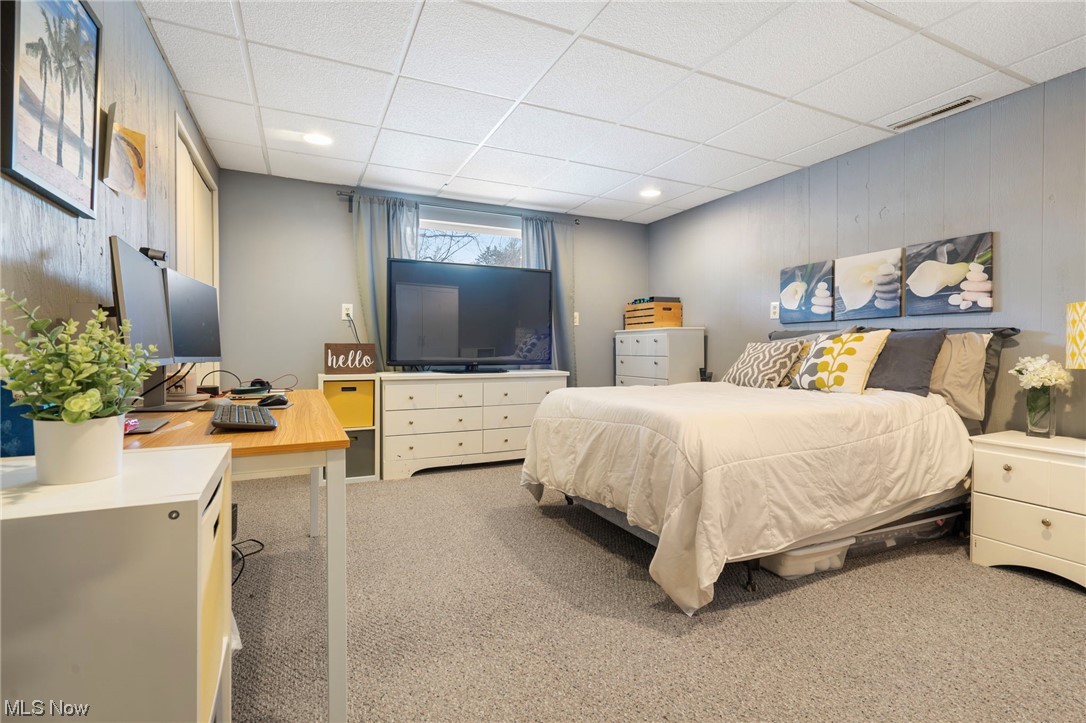 801 Netherwood Avenue Northwest Canton, OH 44708 - Photo 28 of 44 4th Bedroom featuring a drop ceiling and light colored carpet