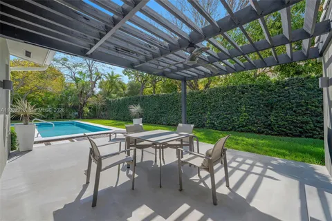 a table and chairs in patio