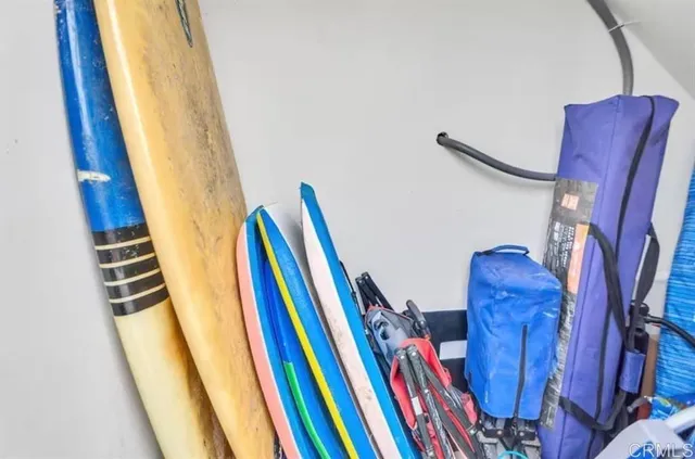 a close view of a utility room with dryer and washer