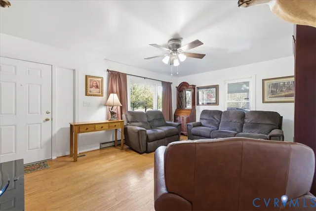 a living room with furniture