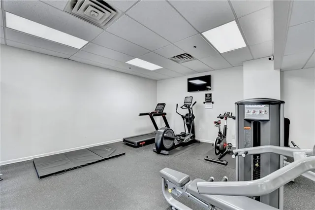 a room with gym equipment