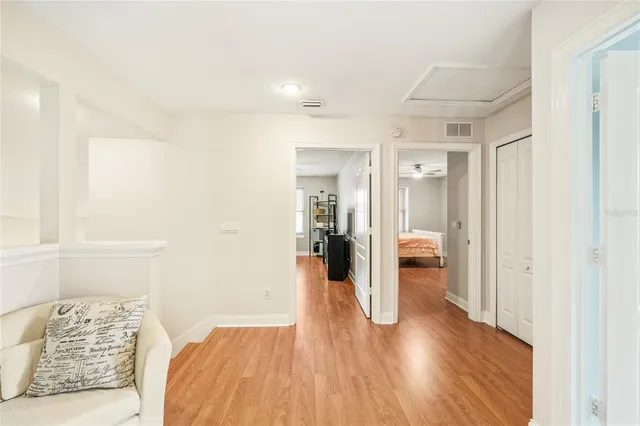 a view of a bench in a garden